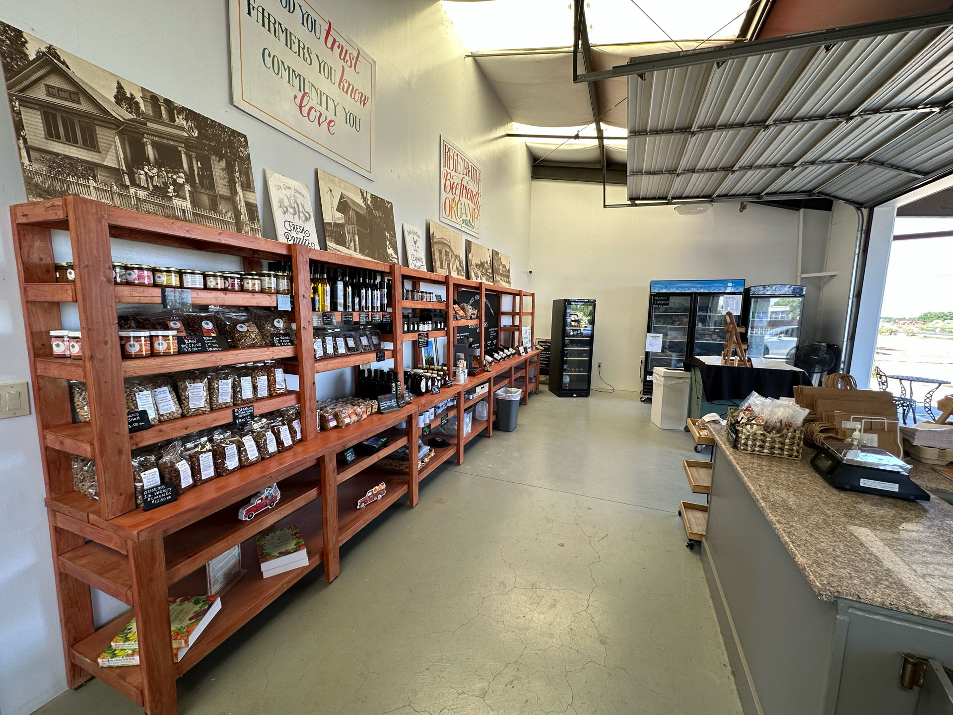 Inside the farm store